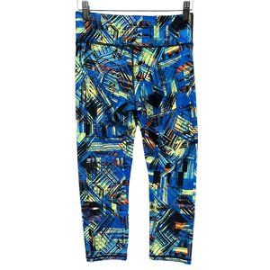 Caelum Cropped Athletic Leggings Womens Multicolor Abstract Pull On Stretch Sz S